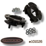 Truxxx 101026 1.5-inch front leveling kit for 2024-2026 Ford Ranger XL, XLT, Lariat, and Tremor models, featuring USA steel spacers and hardware.
