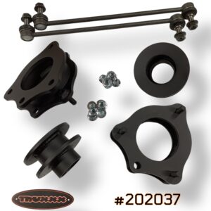 Truxxx #202037 TrailSport-specific lift kit featuring 100% USA Steel spacers, shorter sway bar links, and grade 10.9 hardware.