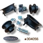 Truxxx 304056 2.0-inch front and rear lift kit for 2023-2026 Kia Sportage and 2022-2026 Hyundai Tucson including rear shock shaft extensions.