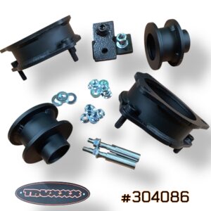 Truxxx 304086 2.0-inch front and rear lift kit for 2023-2026 Kia Sportage and 2022-2026 Hyundai Tucson Hybrid/PHEV including shock shaft extensions.