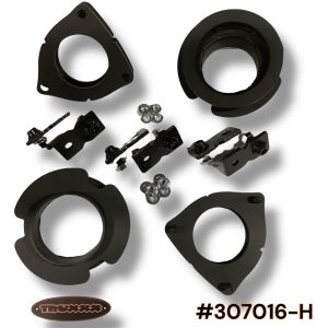 Truxxx 307016-H 1.5 inch front and rear lift kit for 2025-2026 Kia Carnival Hybrid, featuring laser-cut USA Mill Certified Steel spacers with a black durable coat.