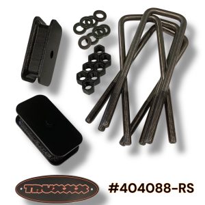 Truxxx 404088-RS heavy duty 1.5 inch rear lift spacers for 2003-2026 Chevy Express and GMC Savana 2500 3500 8-lug vans, featuring industrial US steel construction