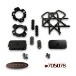 Truxxx 705078 3.0-inch front and 1.5-inch rear lift kit for 2022-2026 Nissan Frontier, featuring steel spacers and rear blocks.