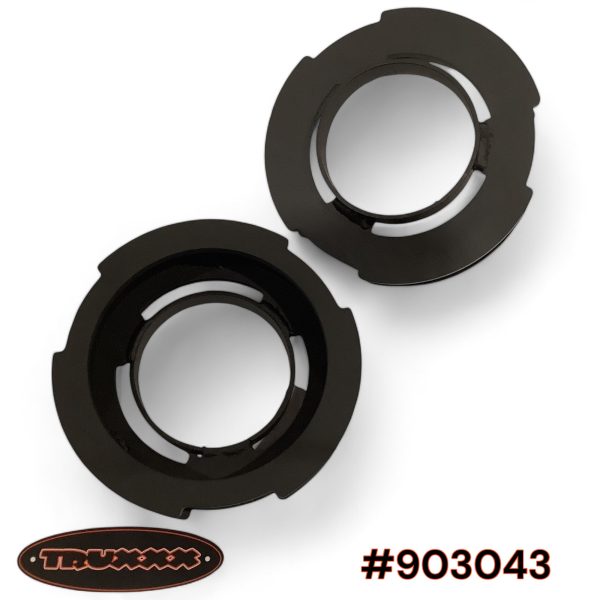 903043-1.jpg Truxxx 903043 1.5-inch rear lift kit for 2022-2026 Toyota Tundra, showing precision laser-cut USA steel coil spacers and high-tensile hardware.
