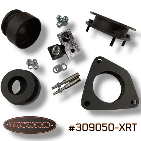 Truxxx 309050-XRT 1.5-inch front and 1.5-inch rear lift kit for 2025-2026 Hyundai Ioniq 5 XRT featuring high-strength steel strut and spring spacers with rear shock shaft extensions.